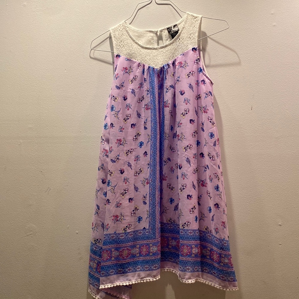 Flowing, Lightweight, summer dress light purple and blue